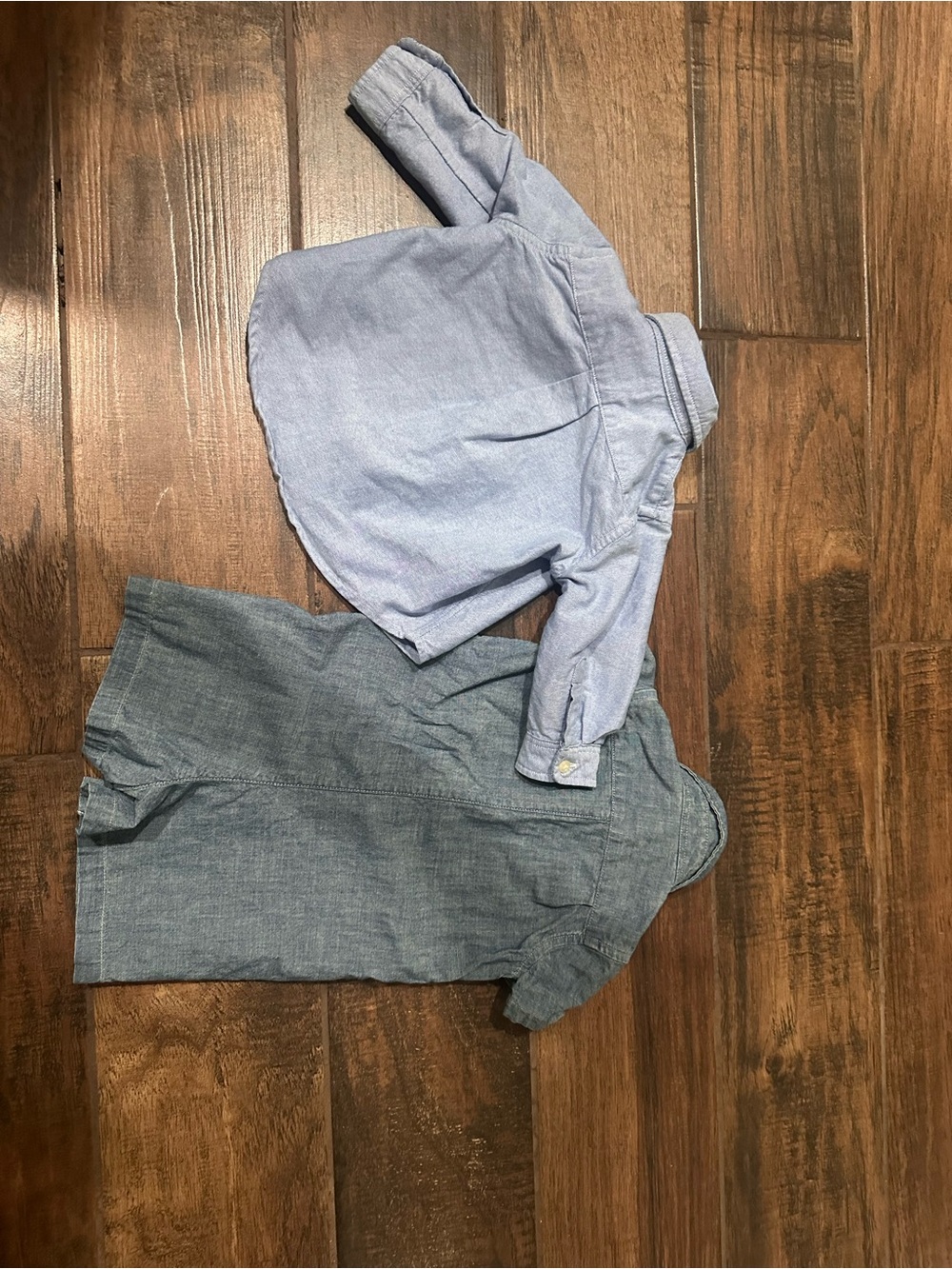 Ralph Lauren Baby Blue Button Down and Indigo Cotton Chambray Shortall